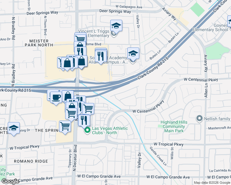 map of restaurants, bars, coffee shops, grocery stores, and more near 4448 Hatch Bend Avenue in North Las Vegas