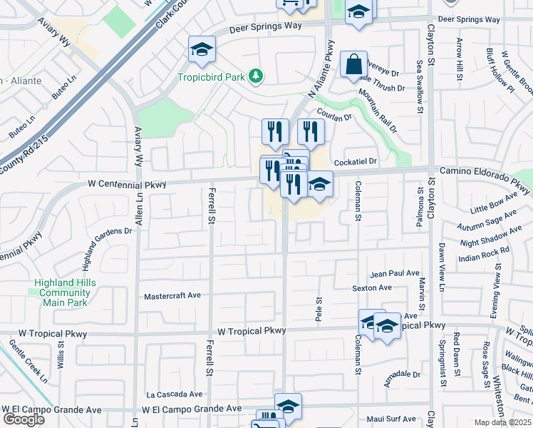 map of restaurants, bars, coffee shops, grocery stores, and more near 6304 Patriot Wave Street in North Las Vegas