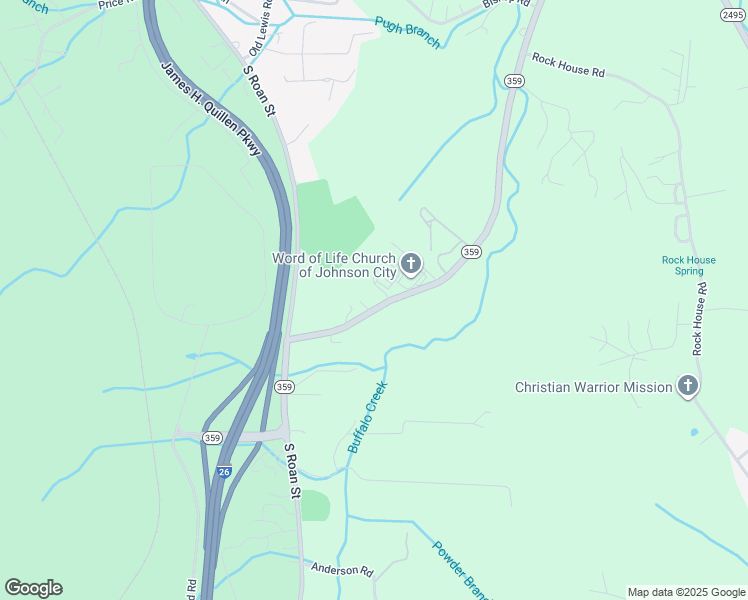 map of restaurants, bars, coffee shops, grocery stores, and more near 494 Okolona Road in Johnson City