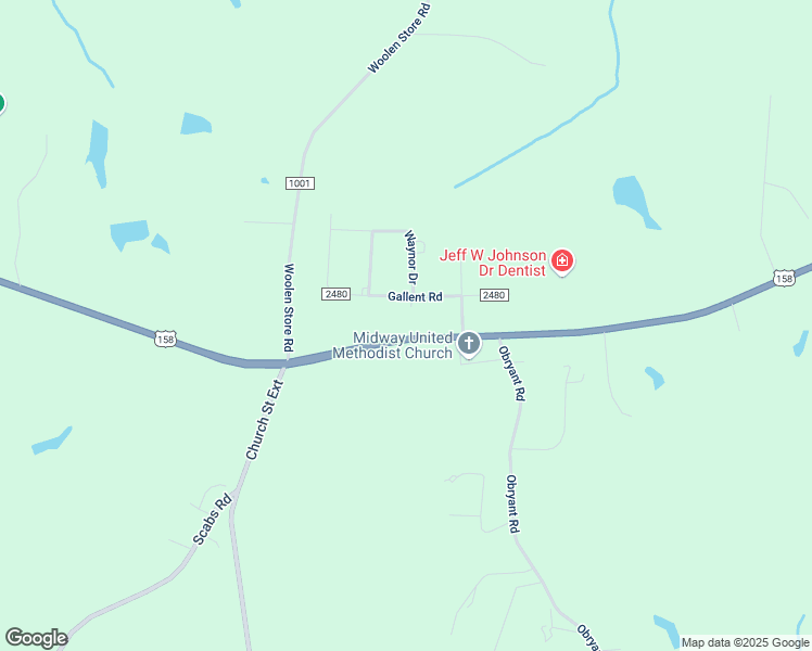 map of restaurants, bars, coffee shops, grocery stores, and more near 11013 U.S. 158 in Reidsville