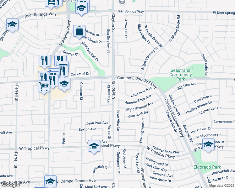 map of restaurants, bars, coffee shops, grocery stores, and more near 1924 Autumn Sage Avenue in North Las Vegas