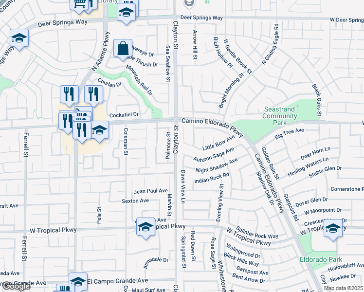 map of restaurants, bars, coffee shops, grocery stores, and more near 1924 Autumn Sage Avenue in North Las Vegas