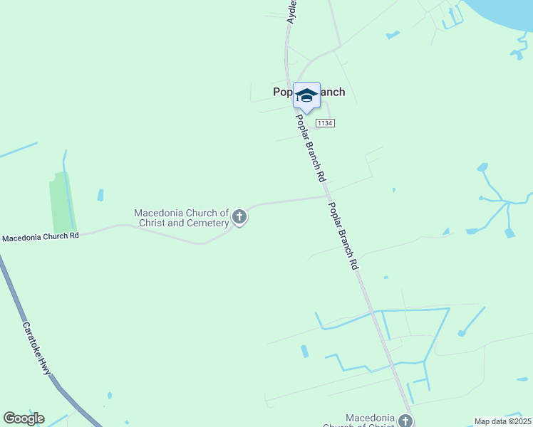 map of restaurants, bars, coffee shops, grocery stores, and more near 145 Macedonia Church Road in Poplar Branch