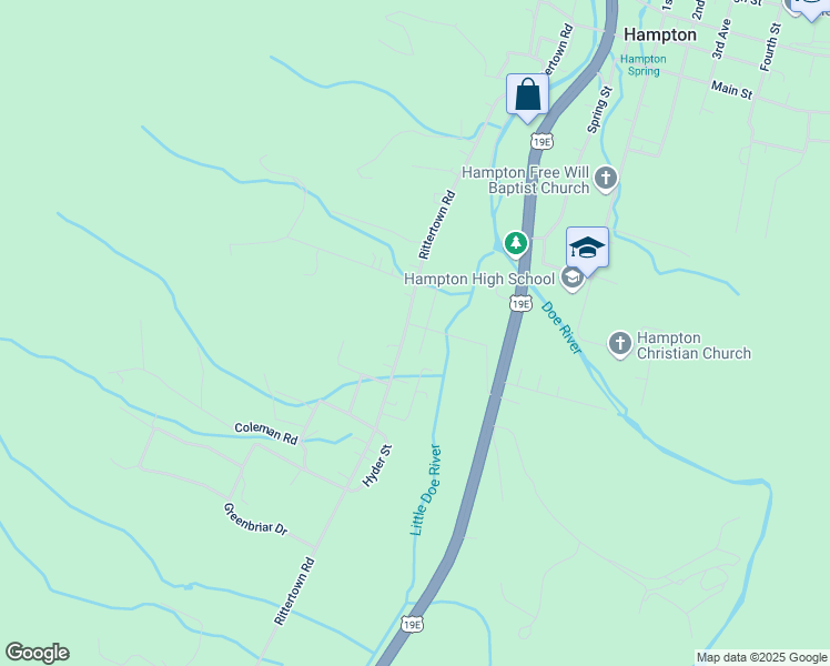 map of restaurants, bars, coffee shops, grocery stores, and more near 811 Rittertown Road in Hampton