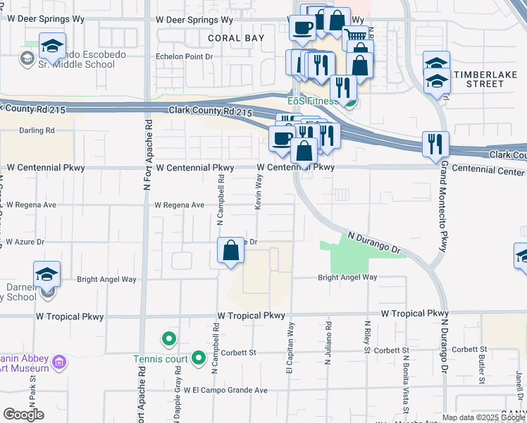 map of restaurants, bars, coffee shops, grocery stores, and more near 8888 Steven Chase Court in Las Vegas
