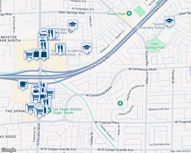map of restaurants, bars, coffee shops, grocery stores, and more near 6333 Supernova Hill Street in North Las Vegas