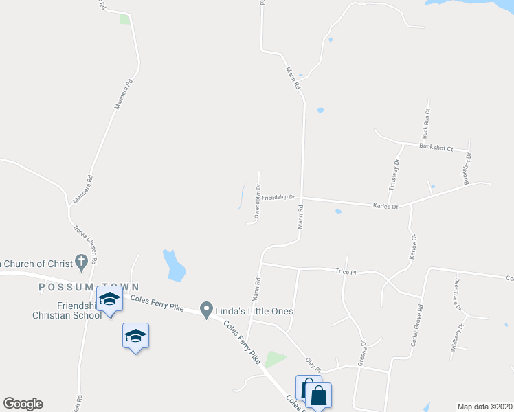 map of restaurants, bars, coffee shops, grocery stores, and more near 1008 Gwendolyn Drive in Lebanon