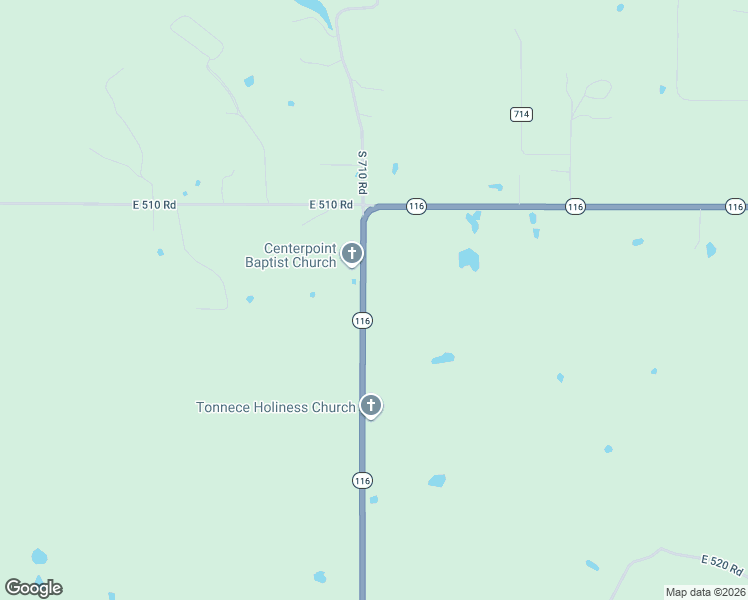 map of restaurants, bars, coffee shops, grocery stores, and more near 23133 Oklahoma 116 in Colcord