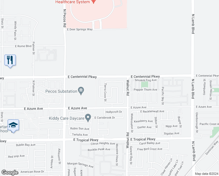 map of restaurants, bars, coffee shops, grocery stores, and more near 6313 Sterling Cap Street in North Las Vegas