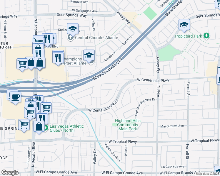 map of restaurants, bars, coffee shops, grocery stores, and more near 6306 Amber Sunrise Street in North Las Vegas