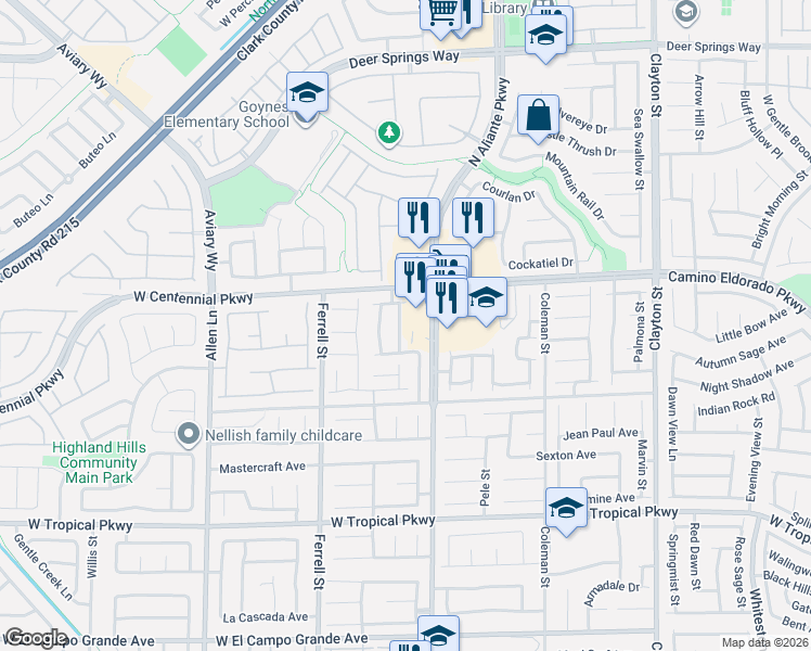 map of restaurants, bars, coffee shops, grocery stores, and more near 6324 Patriot Wave Street in North Las Vegas
