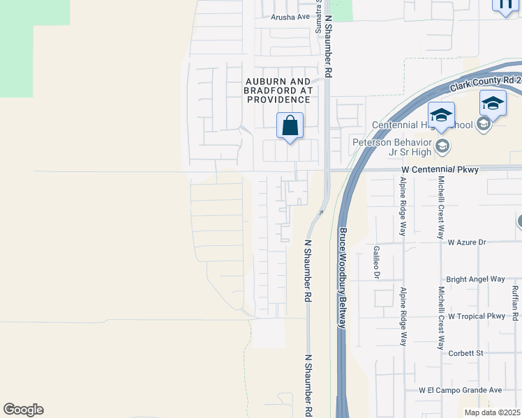 map of restaurants, bars, coffee shops, grocery stores, and more near Pole Line Road in Las Vegas