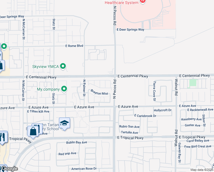 map of restaurants, bars, coffee shops, grocery stores, and more near 6338 Selston Drive in North Las Vegas