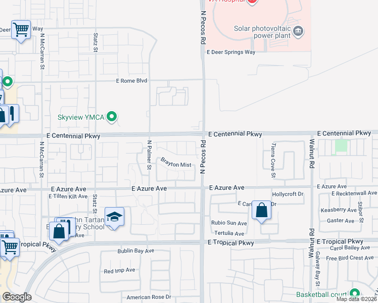 map of restaurants, bars, coffee shops, grocery stores, and more near 6338 Selston Drive in North Las Vegas