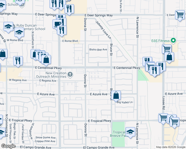 map of restaurants, bars, coffee shops, grocery stores, and more near 931 Appaloosa Hills Avenue in North Las Vegas