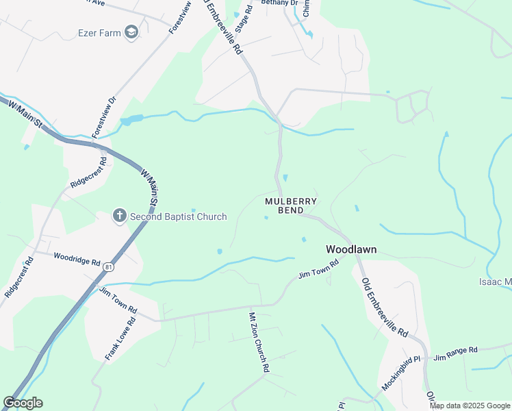 map of restaurants, bars, coffee shops, grocery stores, and more near 104 Mulberry Bend in Jonesborough