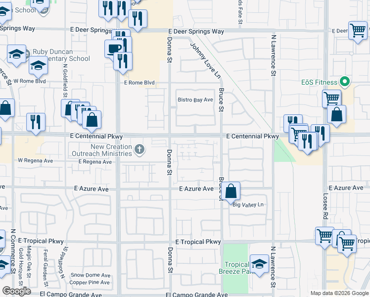 map of restaurants, bars, coffee shops, grocery stores, and more near 931 Appaloosa Hills Avenue in North Las Vegas