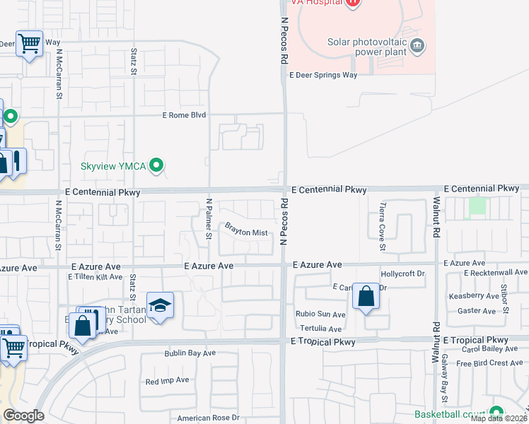 map of restaurants, bars, coffee shops, grocery stores, and more near 6342 Selston Drive in North Las Vegas