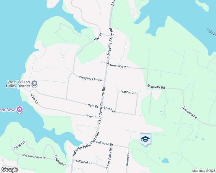 map of restaurants, bars, coffee shops, grocery stores, and more near 1642 Saundersville Ferry Road in Mt. Juliet