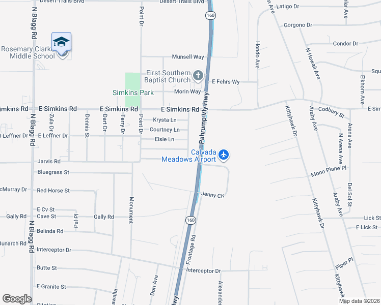 map of restaurants, bars, coffee shops, grocery stores, and more near 3829 North Mayfield Ranch Road in Pahrump
