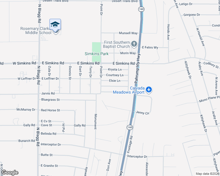 map of restaurants, bars, coffee shops, grocery stores, and more near 565 Mazelle Lane in Pahrump