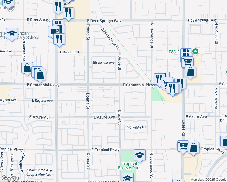 map of restaurants, bars, coffee shops, grocery stores, and more near 1243 Appaloosa Hills Avenue in North Las Vegas