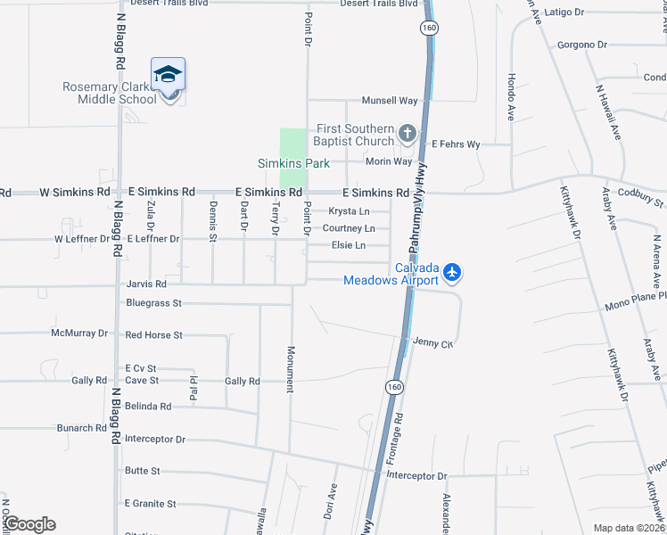 map of restaurants, bars, coffee shops, grocery stores, and more near 565 Mazelle Lane in Pahrump