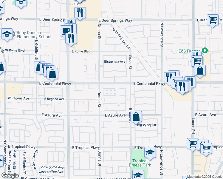 map of restaurants, bars, coffee shops, grocery stores, and more near 1150 Appaloosa Hills Avenue in North Las Vegas