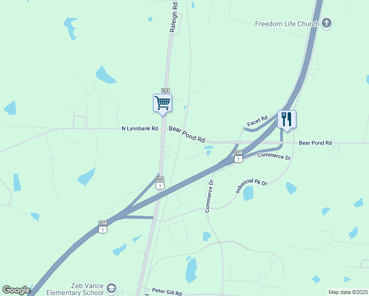map of restaurants, bars, coffee shops, grocery stores, and more near 126 Bearpond Road in Henderson