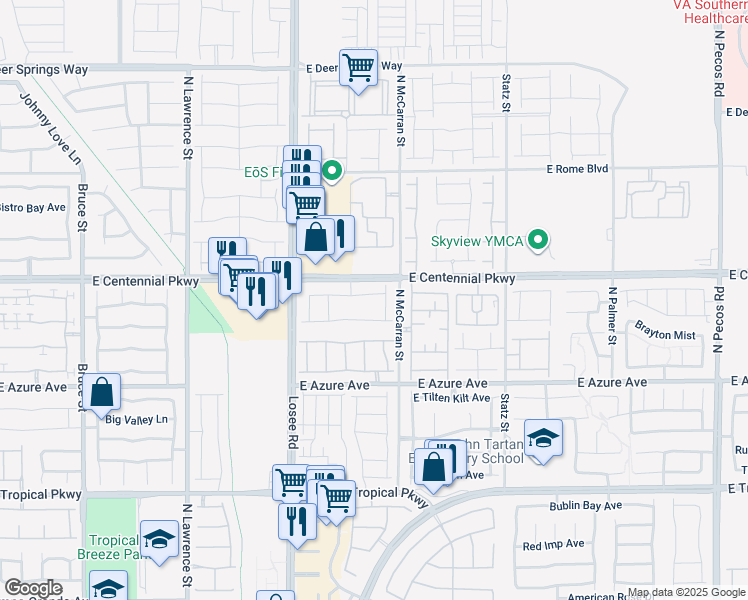 map of restaurants, bars, coffee shops, grocery stores, and more near 2635 Stanhurst Avenue in North Las Vegas