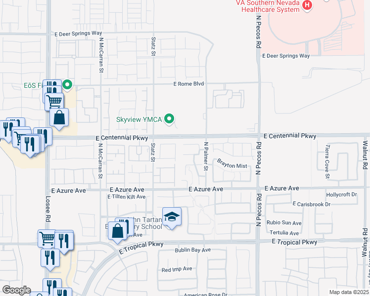 map of restaurants, bars, coffee shops, grocery stores, and more near 3111 Alder Grove Court in North Las Vegas