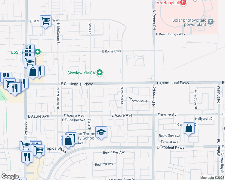 map of restaurants, bars, coffee shops, grocery stores, and more near 3127 Alder Grove Court in North Las Vegas
