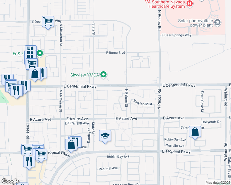 map of restaurants, bars, coffee shops, grocery stores, and more near 3108 Alder Grove Court in North Las Vegas