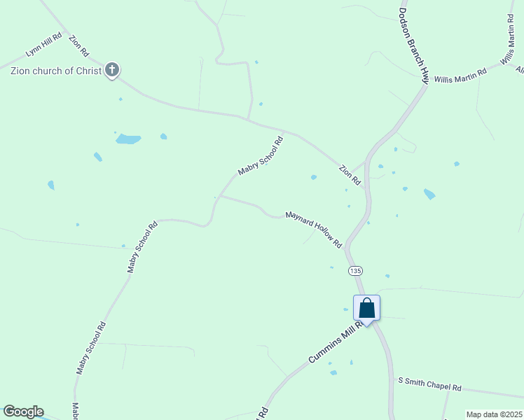 map of restaurants, bars, coffee shops, grocery stores, and more near 304 Maynard Hollow Road in Cookeville