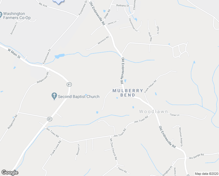 map of restaurants, bars, coffee shops, grocery stores, and more near 104 Mulberry Bend in Jonesborough
