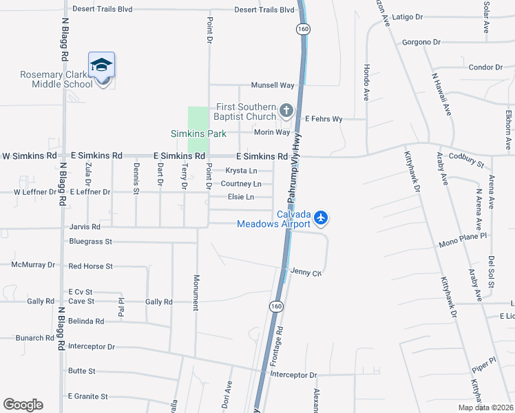 map of restaurants, bars, coffee shops, grocery stores, and more near 654 Mazelle Ln in Pahrump