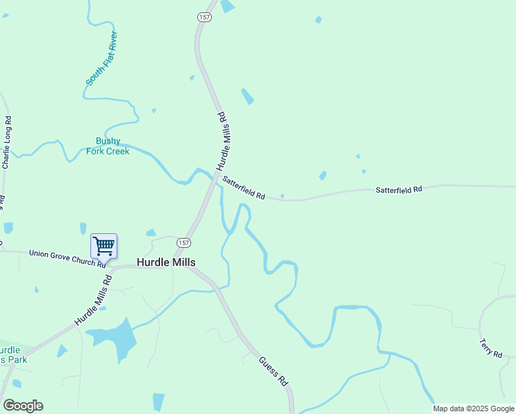 map of restaurants, bars, coffee shops, grocery stores, and more near 139 Satterfield Road in Hurdle Mills
