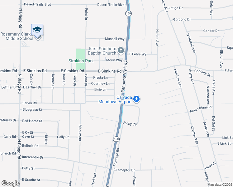 map of restaurants, bars, coffee shops, grocery stores, and more near 3829 North Mayfield Ranch Road in Pahrump