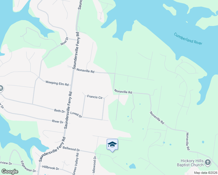 map of restaurants, bars, coffee shops, grocery stores, and more near 3935 Nonaville Road in Mt. Juliet