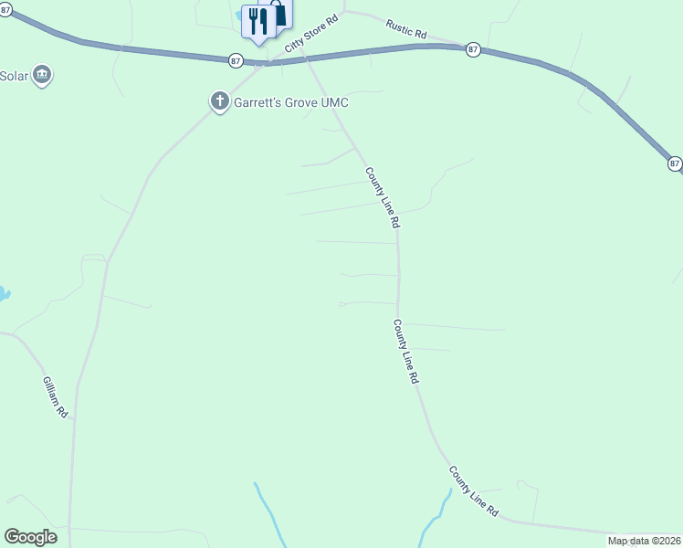 map of restaurants, bars, coffee shops, grocery stores, and more near 460 County Line Road in Reidsville