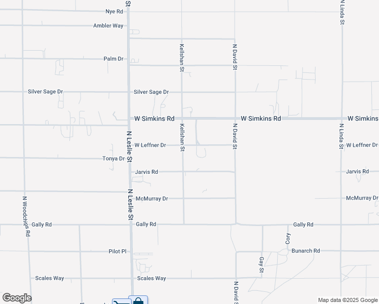 map of restaurants, bars, coffee shops, grocery stores, and more near 2 West Leffner Drive in Pahrump