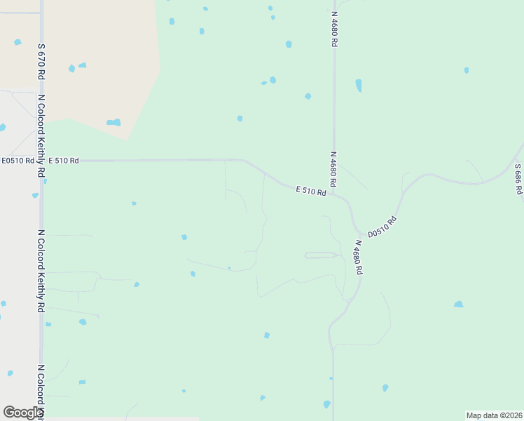 map of restaurants, bars, coffee shops, grocery stores, and more near 18611 East 510 Road in Colcord