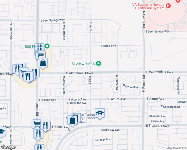 map of restaurants, bars, coffee shops, grocery stores, and more near in North Las Vegas