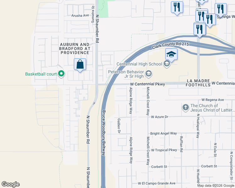 map of restaurants, bars, coffee shops, grocery stores, and more near 10478 Mount Owen Court in Las Vegas