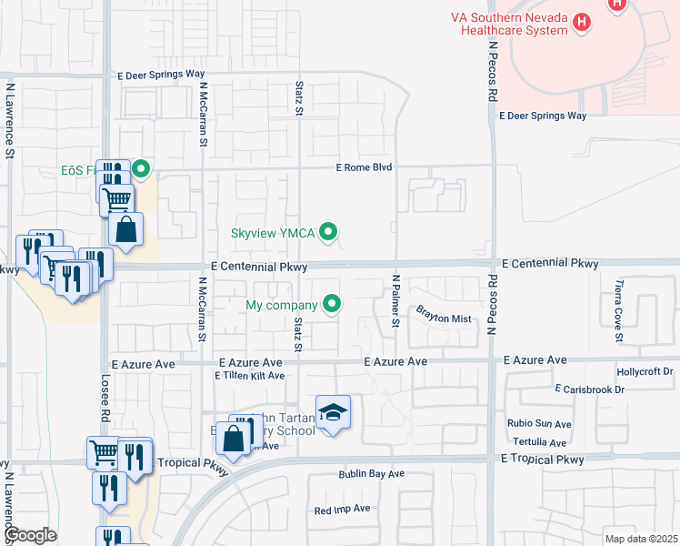 map of restaurants, bars, coffee shops, grocery stores, and more near 3048 Eaglesfield Avenue in North Las Vegas