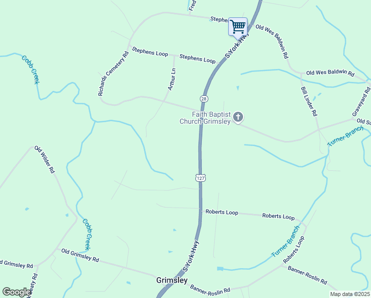 map of restaurants, bars, coffee shops, grocery stores, and more near 4850 South York Highway in Jamestown