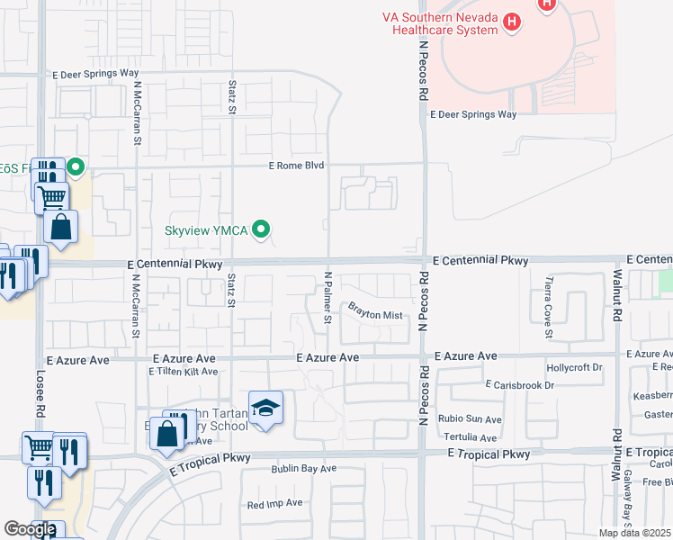 map of restaurants, bars, coffee shops, grocery stores, and more near 3204 Codnor Park Drive in North Las Vegas