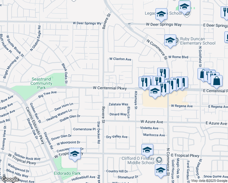 map of restaurants, bars, coffee shops, grocery stores, and more near 648 West Vincents Dream Avenue in North Las Vegas