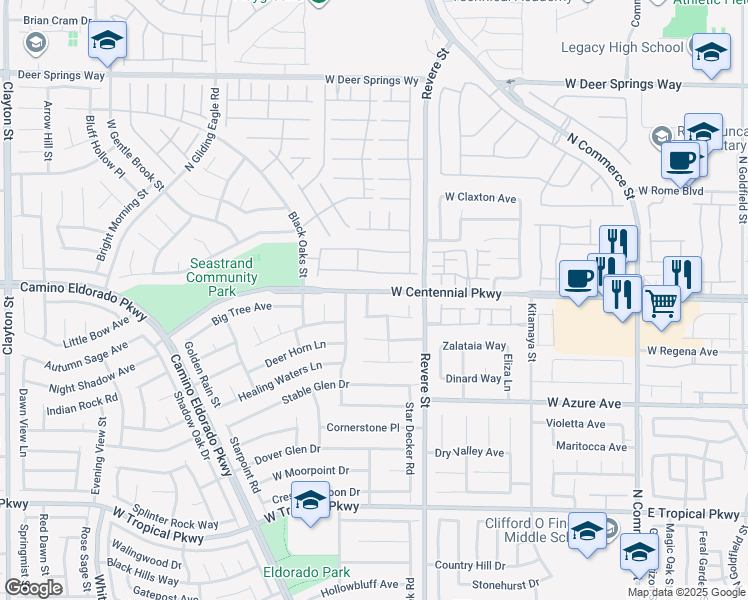 map of restaurants, bars, coffee shops, grocery stores, and more near 6332 Little Mountain Street in North Las Vegas