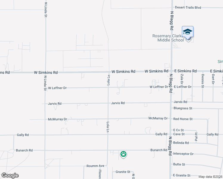 map of restaurants, bars, coffee shops, grocery stores, and more near 461 West Leffner Drive in Pahrump